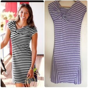 Athleta PURPLE & Grey a striped Pahala Dress Size M
